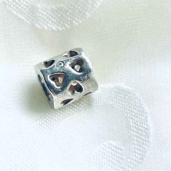 Authentic Pandora ALE Sterling Silver CZ Tunnel Of Love Charm - Picture 8 of 9